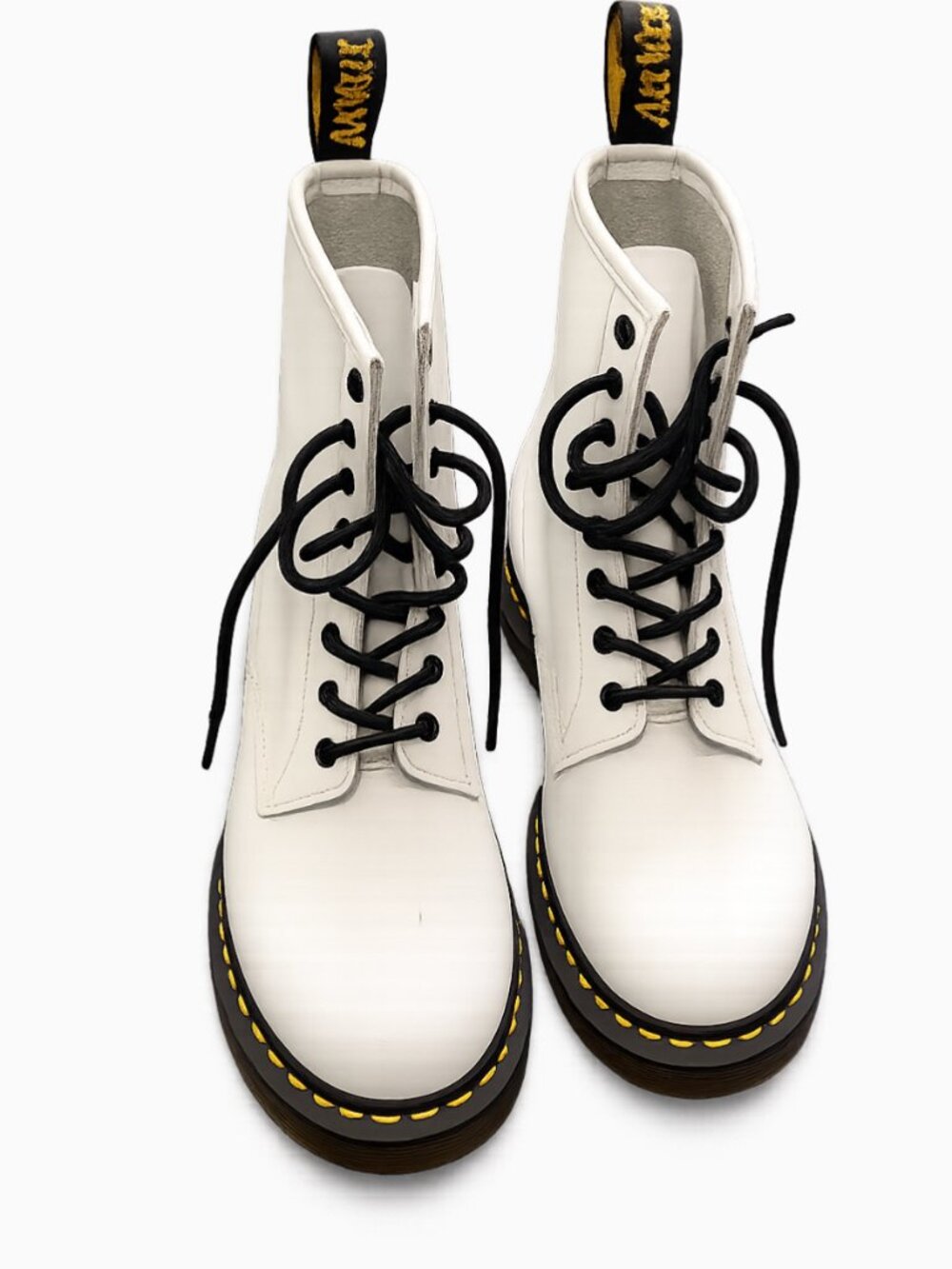 Doc Dr. Martens Smooth Leather Platform White Boots W10/M9 NEW
